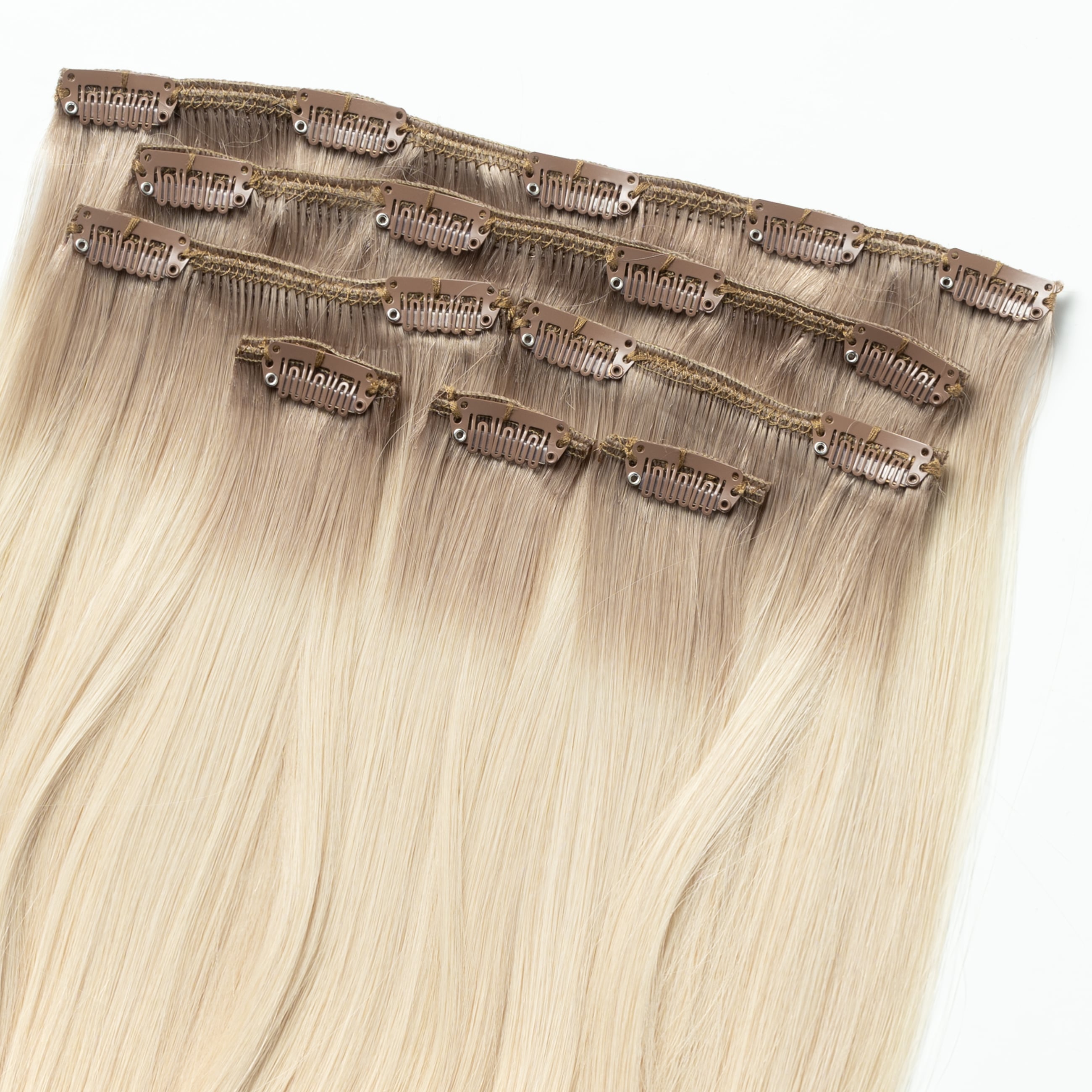 Clip in extensions - Light Ash Blonde Root 16B+60B