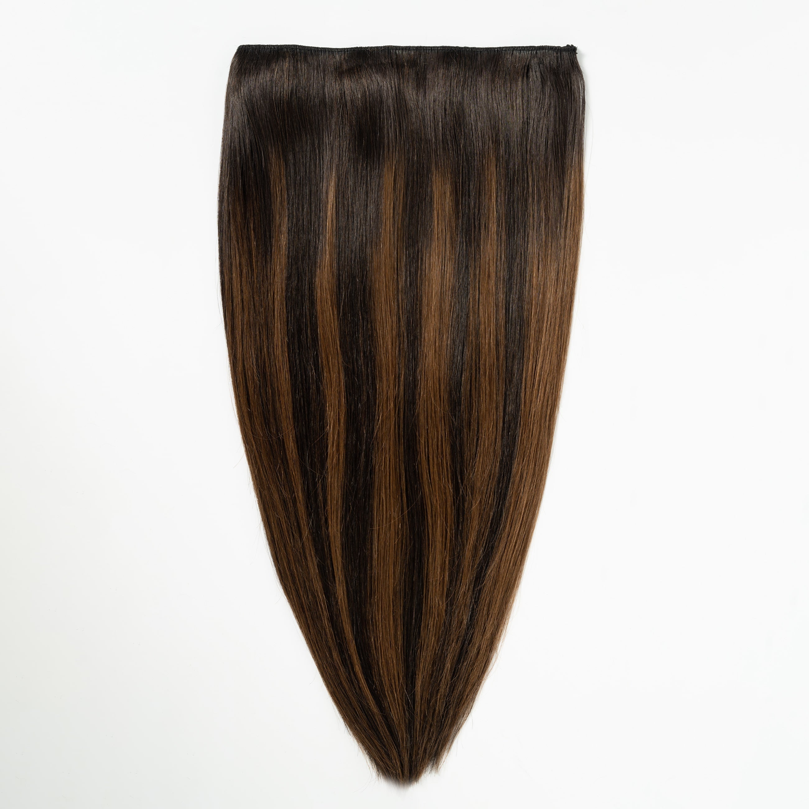 Flip in Extensions - Dark Chocolate Brown Balayage 1A+4