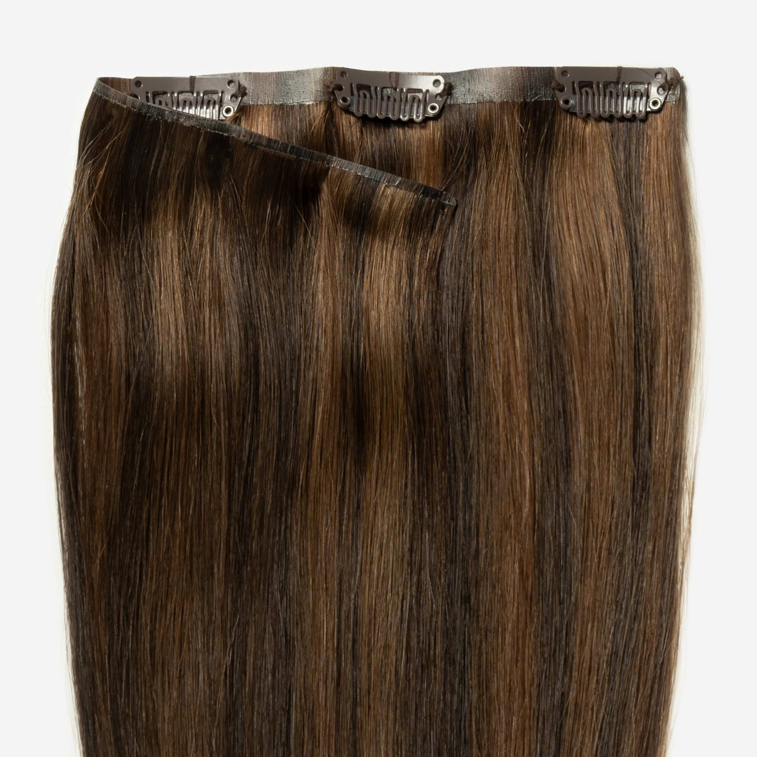 Invisible Clip In - Dark Chocolate Brown Mix 1B/4