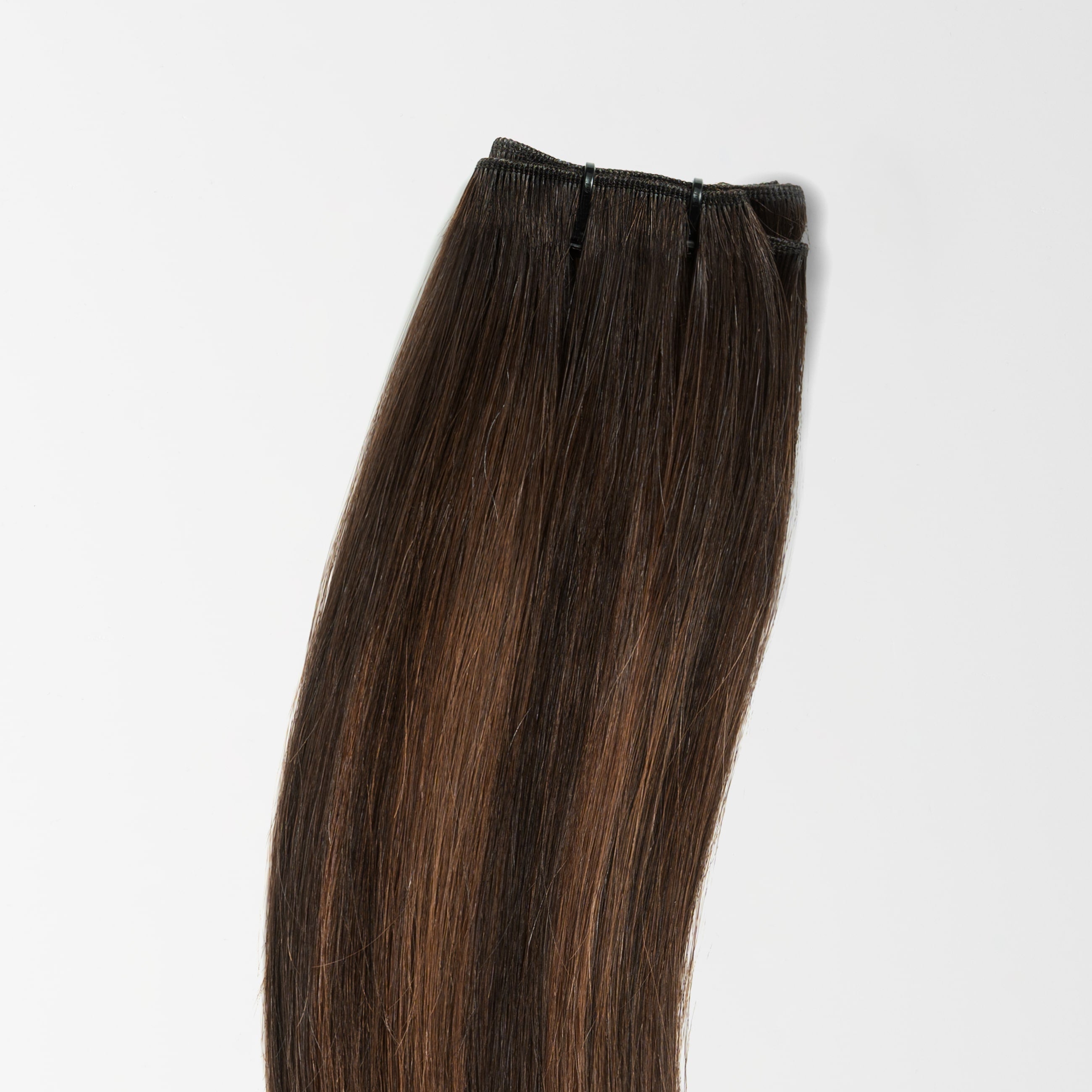 Weft extensions - Dark Chocolate Brown Balayage 1A+4
