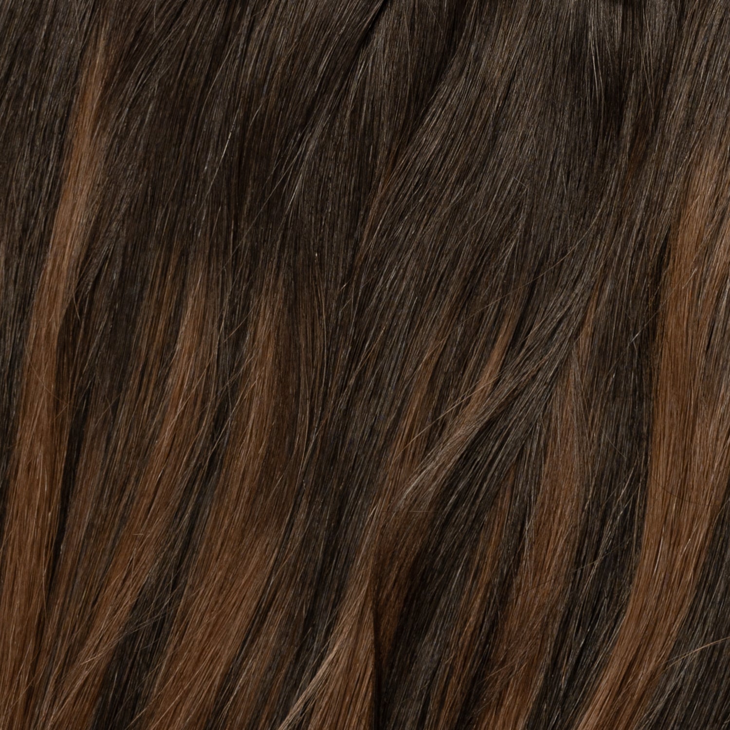 Invisible Clip In - Dark Chocolate Brown Balayage 1A+4