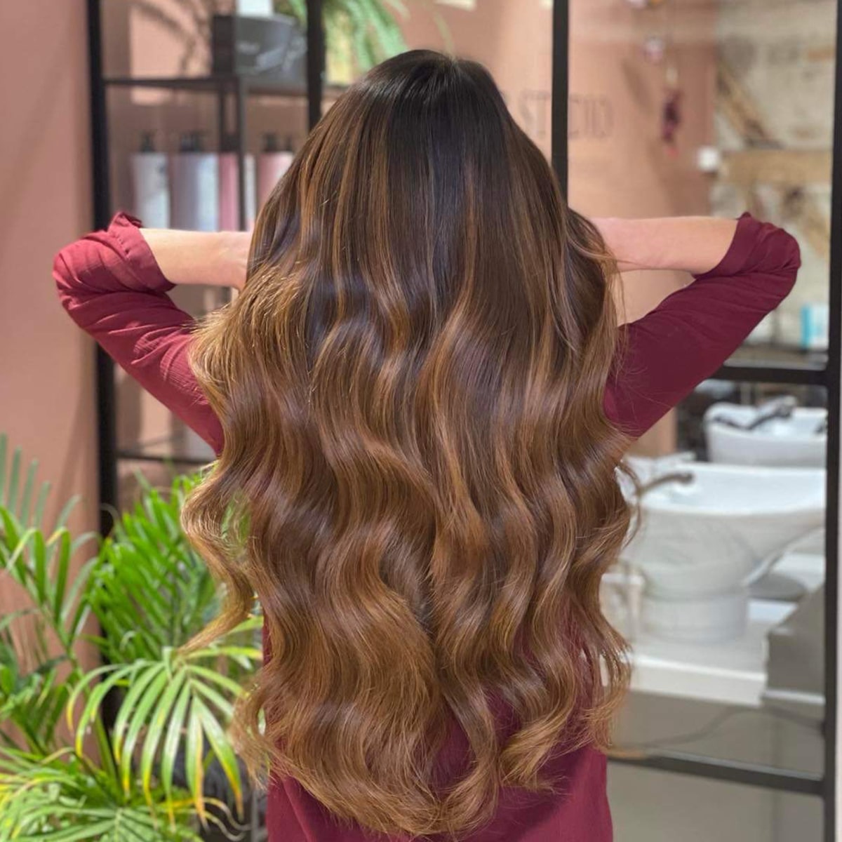 Invisible weft - Warm Brown Balayage 2+7