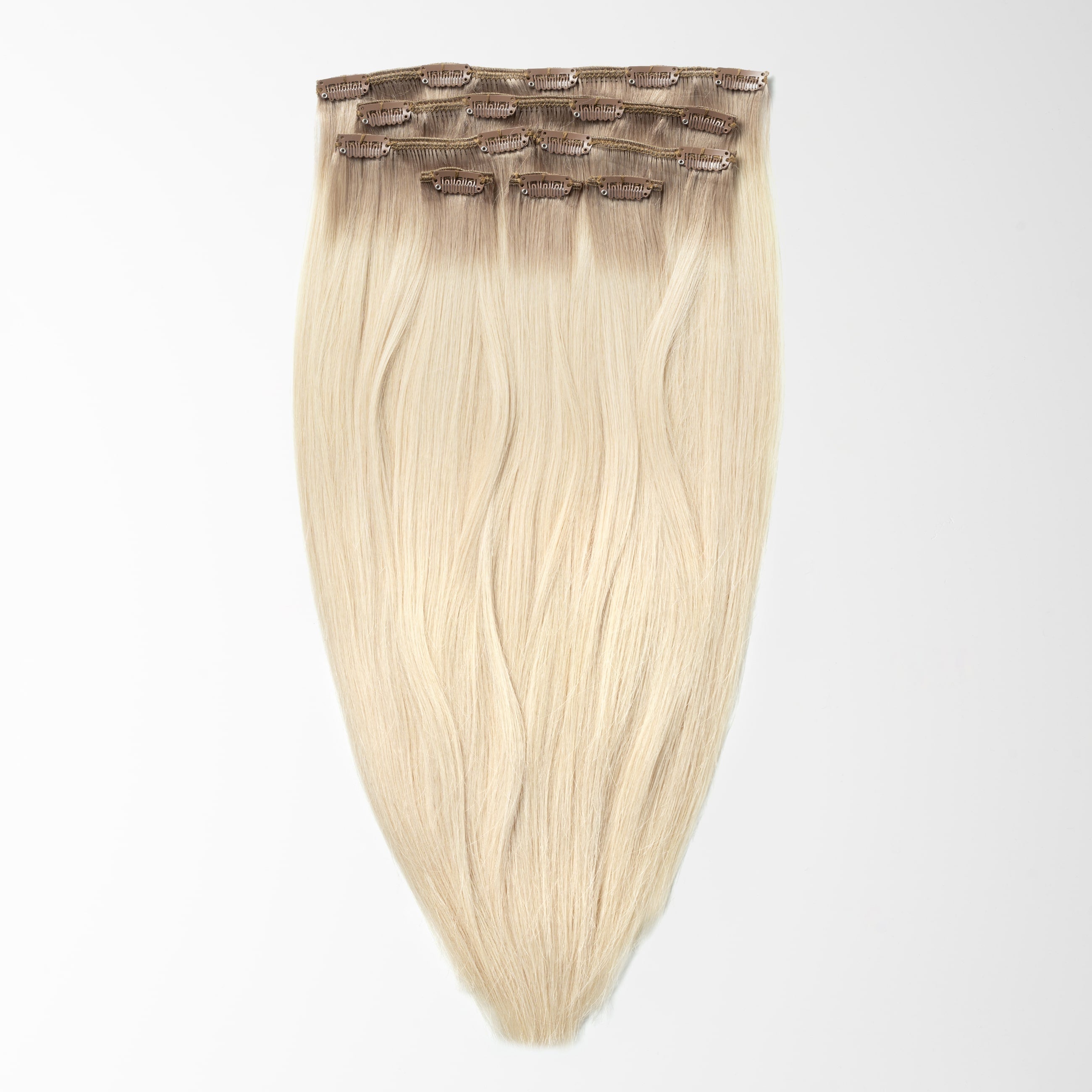 Clip in extensions - Light Ash Blonde Root 16B+60B