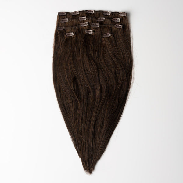 Clip in extensions - Dark Ash Brown 2C