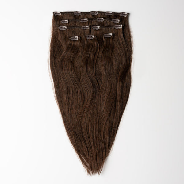 Clip in extensions - Dark Ash Brown 2C