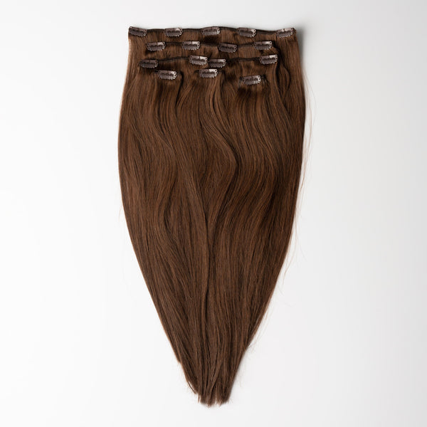 Clip in extensions - Dark Ash Brown 2C